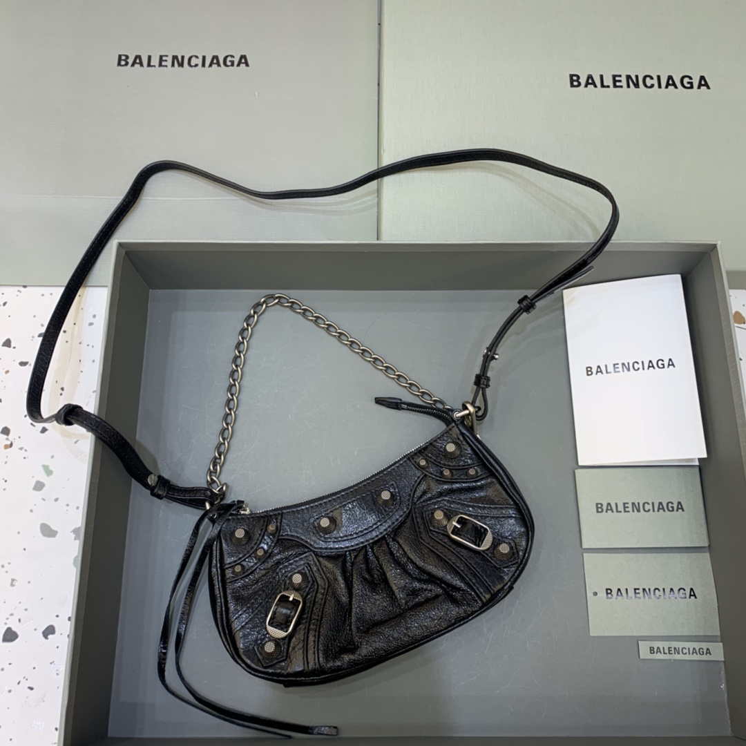 Balenciaga Vg Le Cagole Mini Multipouch In Black Arena Lambskin