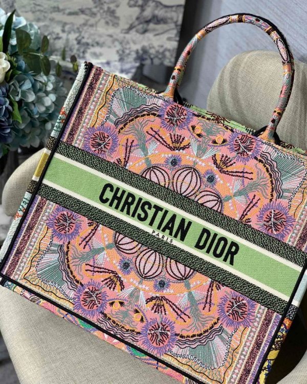 Dior book tote multicolor dior in lights embroidery sale