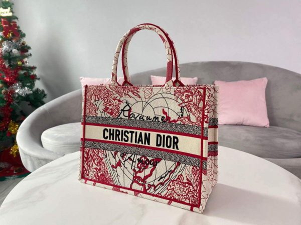 dior tote red