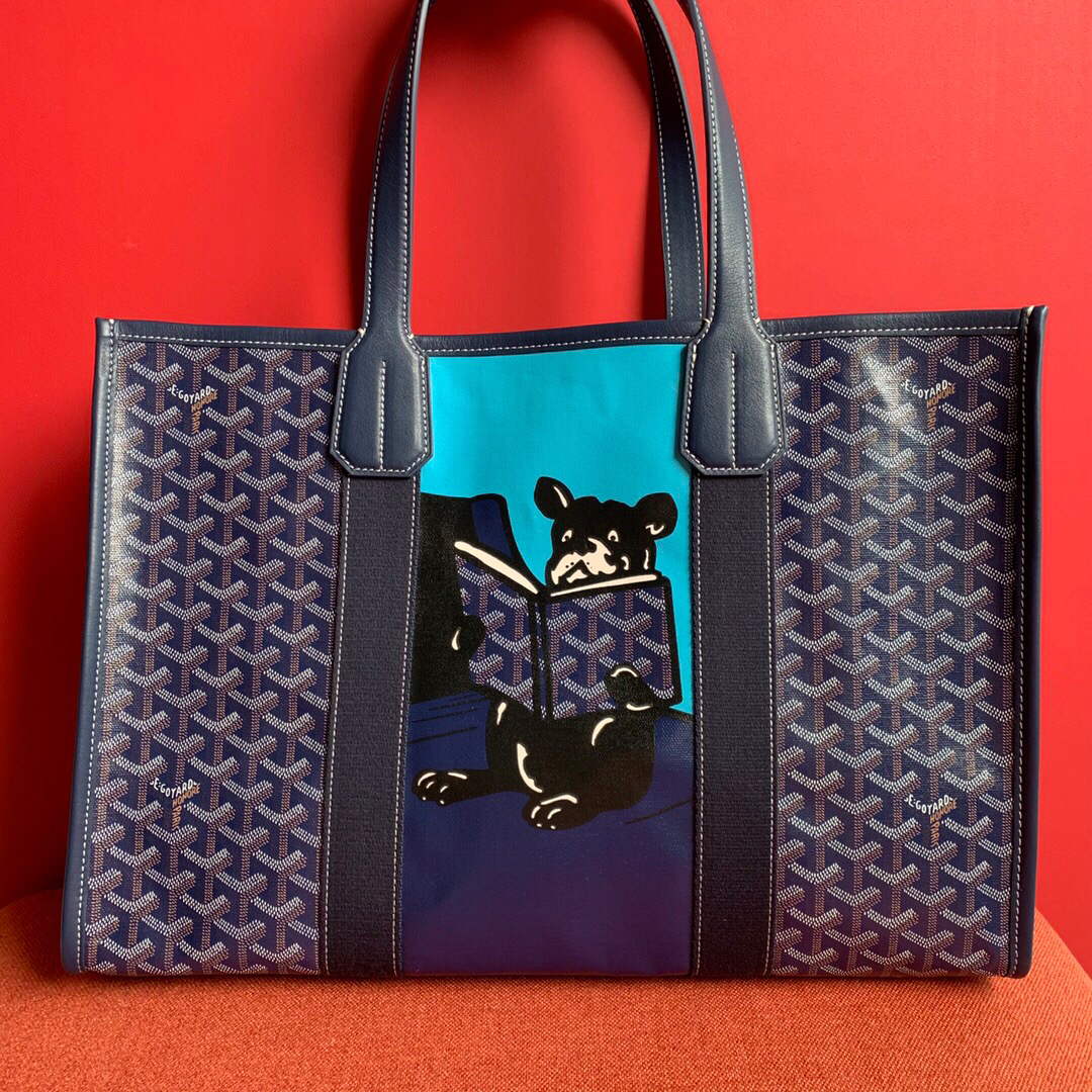 Goyard Villette MM Tote Bag Bleu Marine, Luxury, Bags & Wallets on Carousell