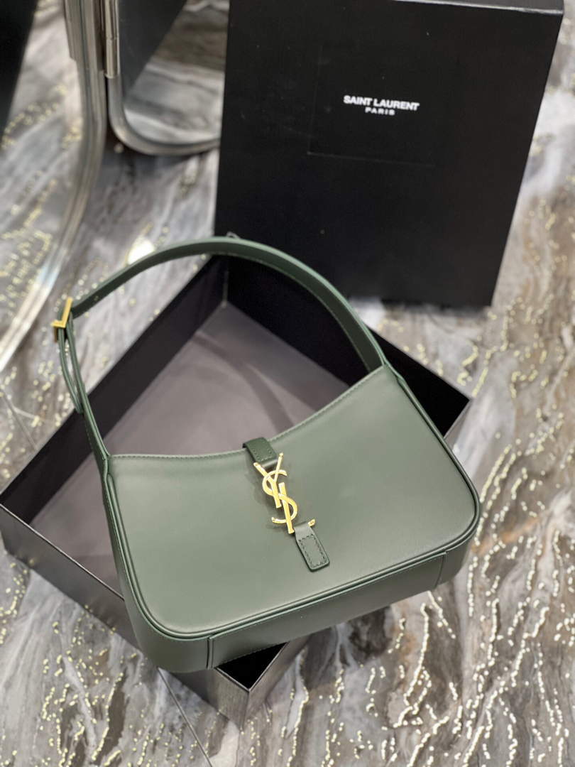 ysl green leather bag