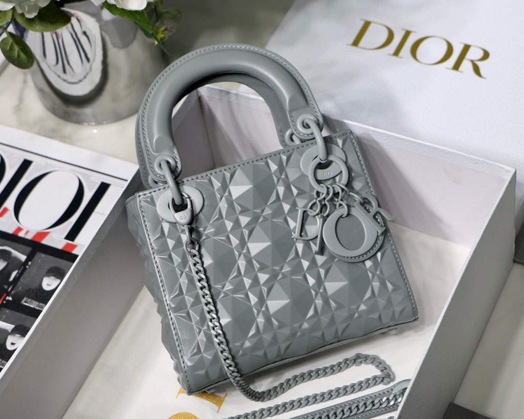 dior lady bag grey