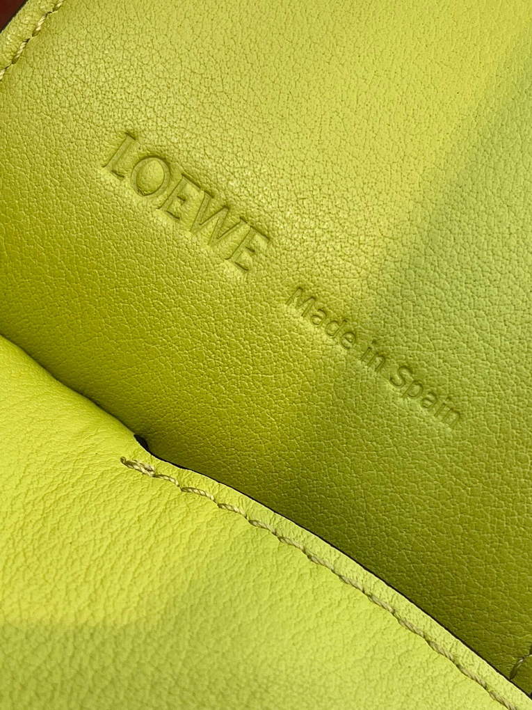 Loewe A510J67X01 Puzzle Hobo Bag in Nappa Calfskin Lime Yellow