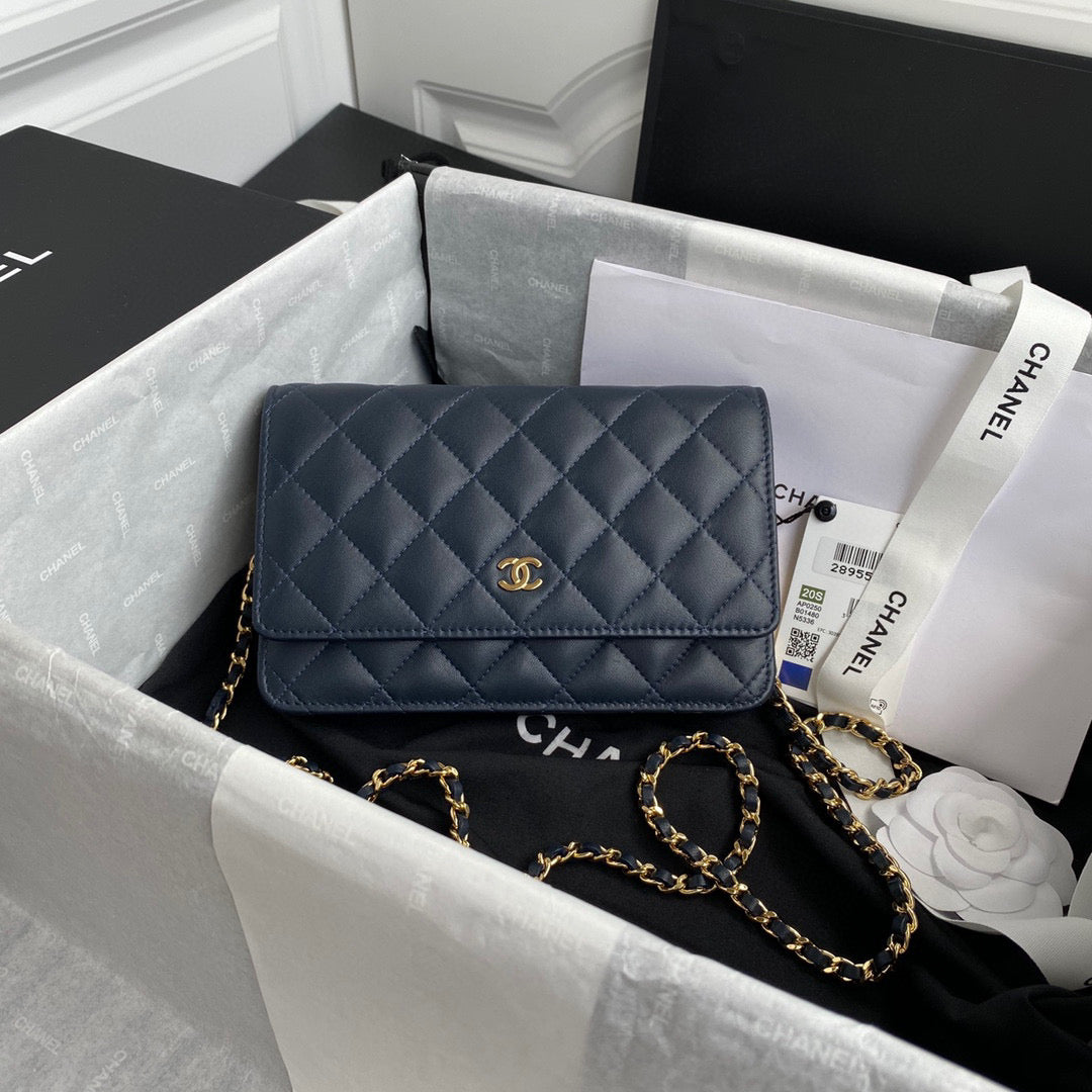 chanel wallet navy blue