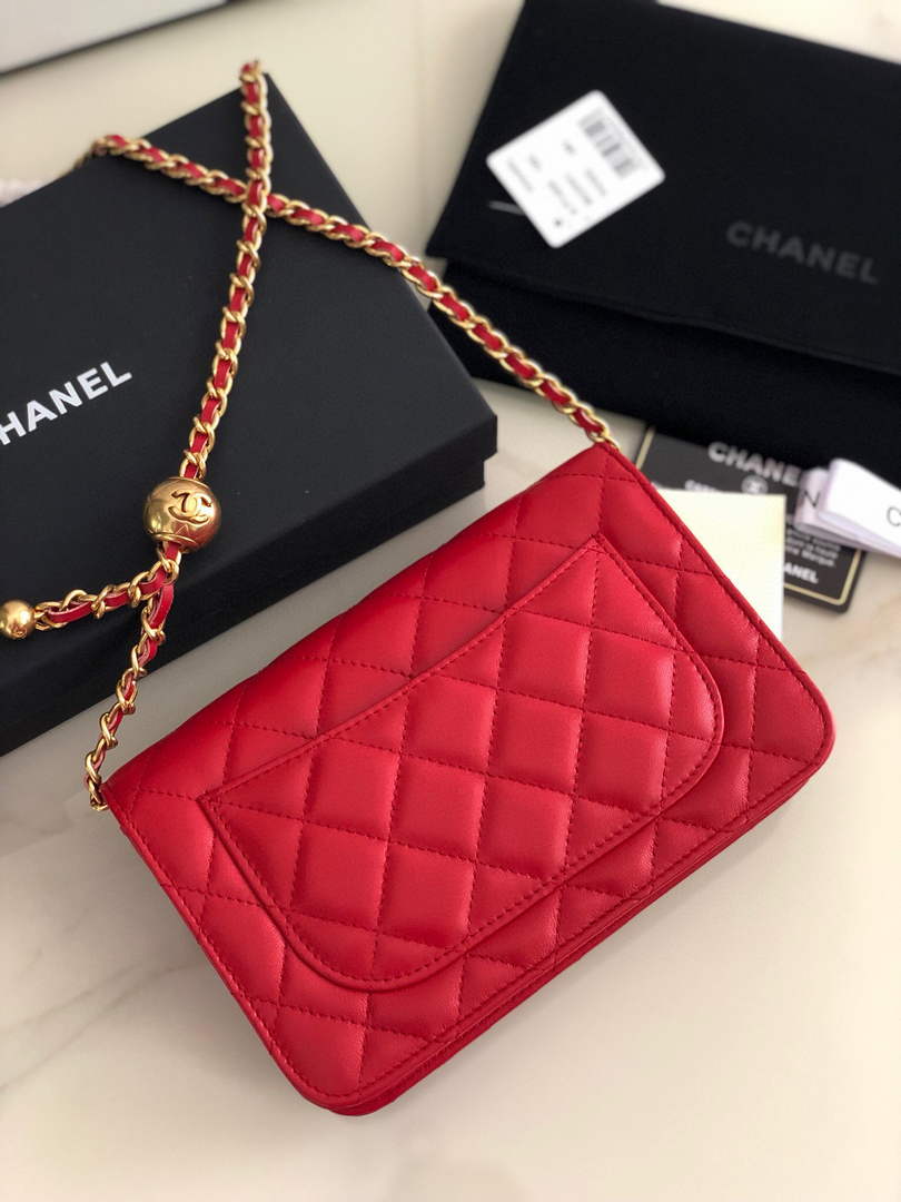 Chanel AP1450 Wallet On Chain Lambskin A33814 Red | Wholesales High ...