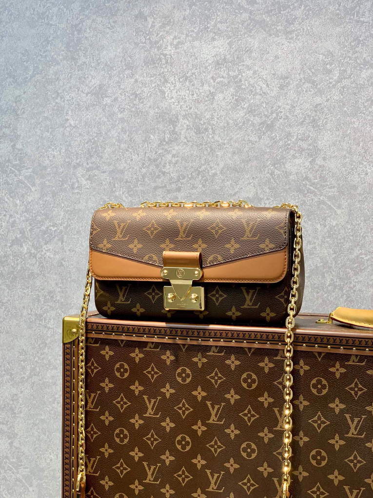 Louis Vuitton® Leather Trim Monogram Mink Jacket Marron Clair