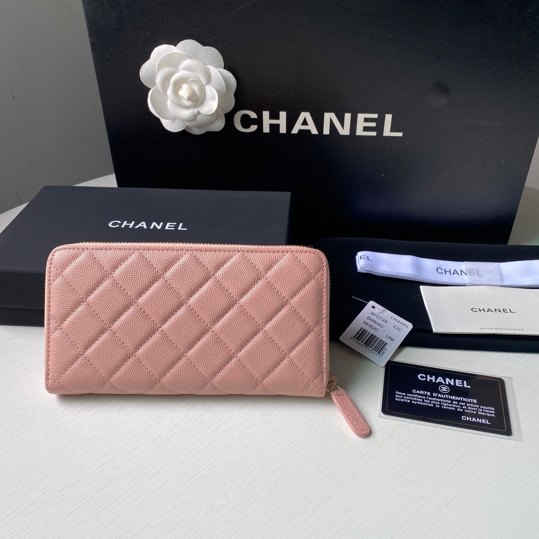 Chanel Flap Wallet Grained Shiny Calfskin AP2739 Pink | Wholesales High ...