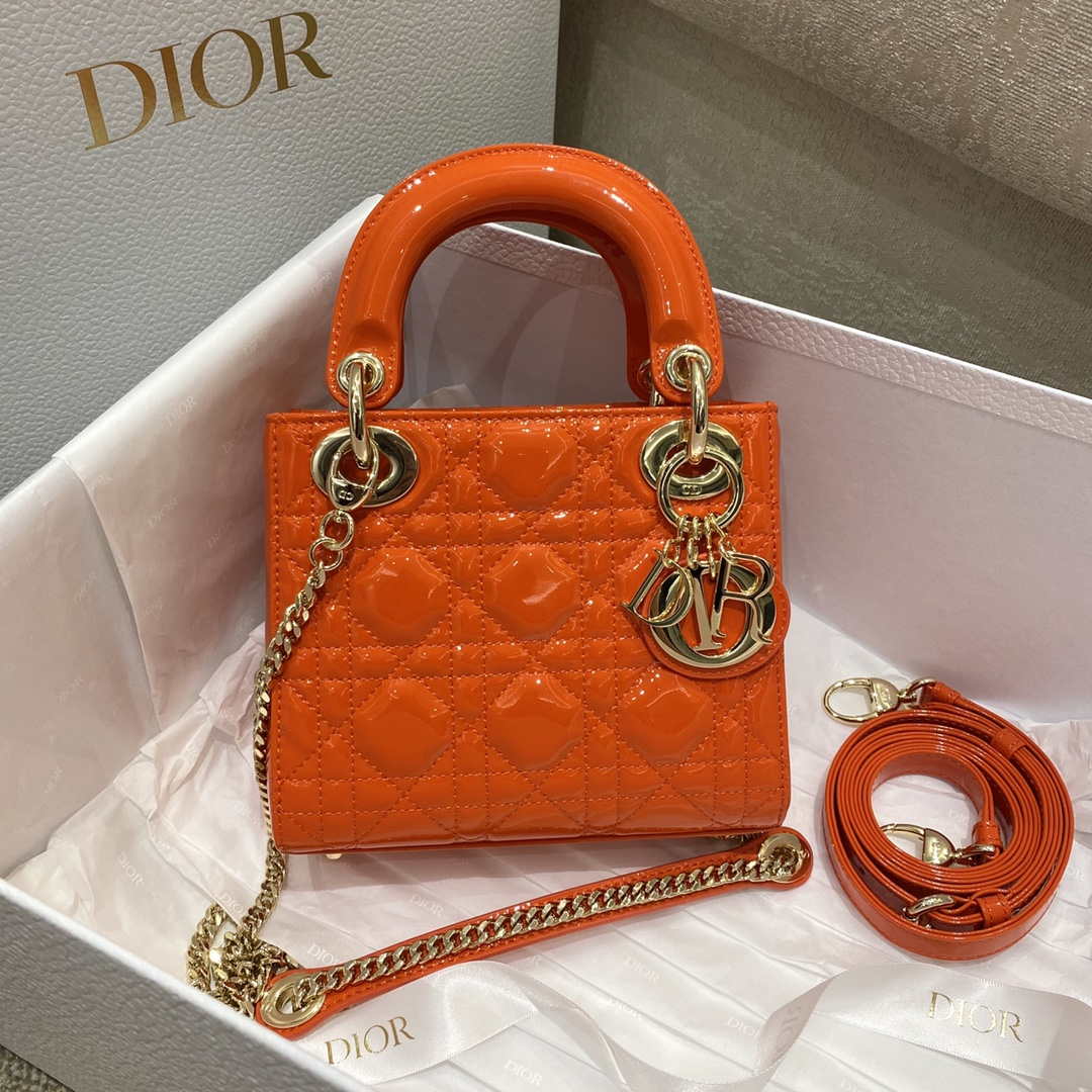 mini lady dior bag red