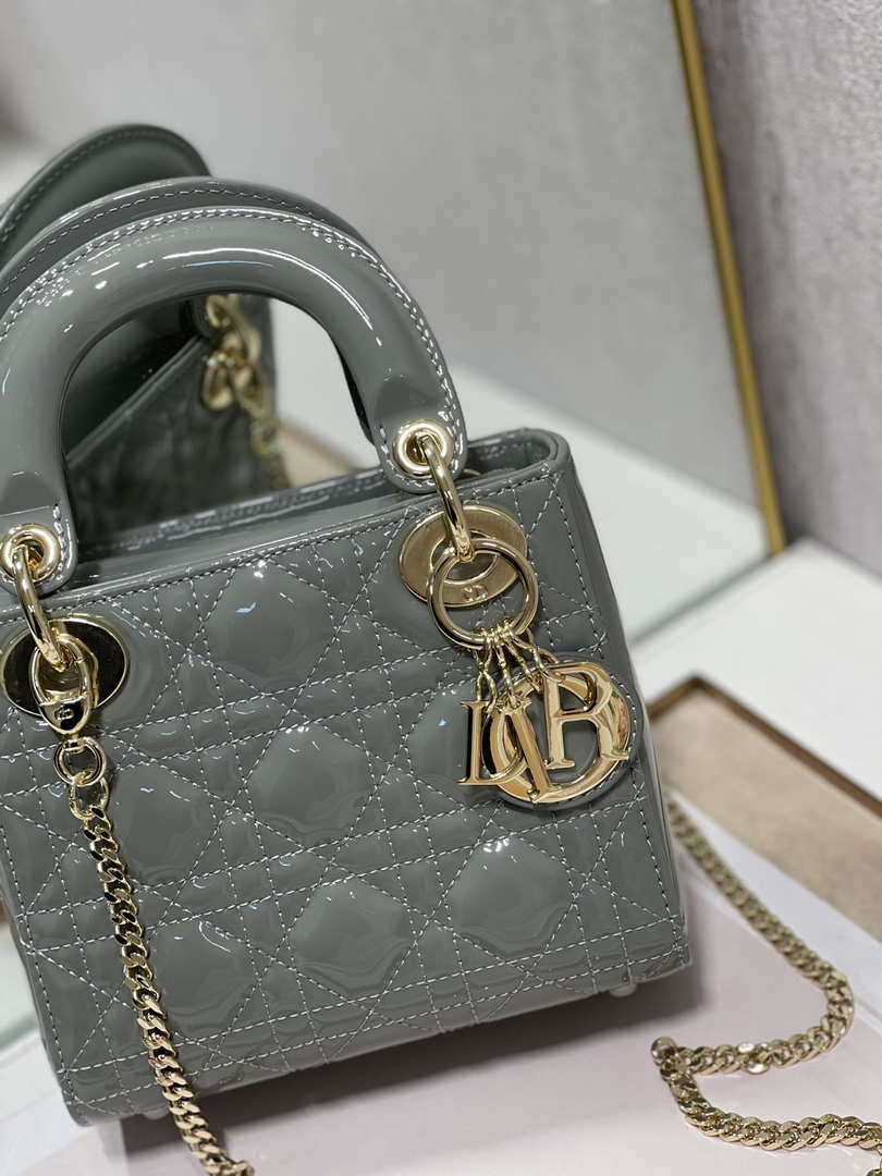 mini lady dior bag grey