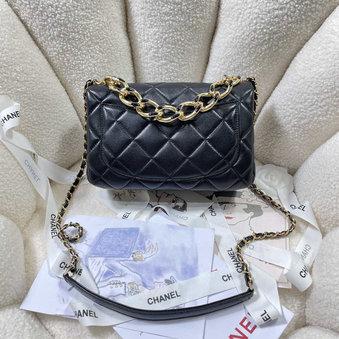 Chanel AS3367 Large Flap Bag 23cm Lambskin Black | Wholesales High ...