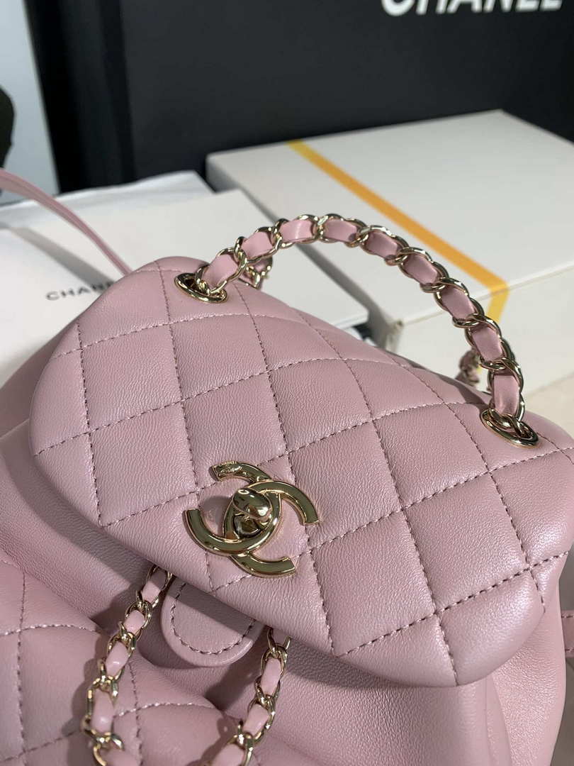 Chanel Backpack Duma Pink Lambskin CC AS2908 Gold