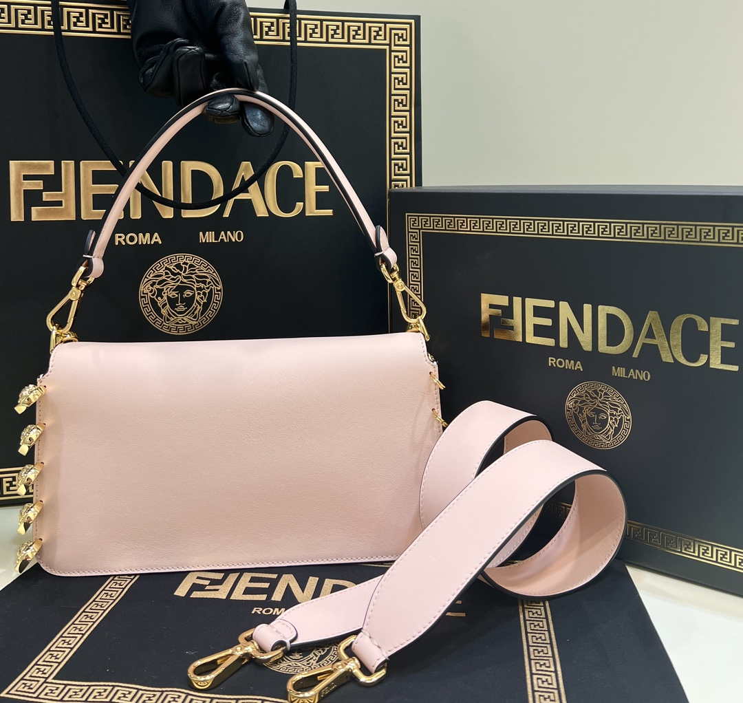 fendi 8br801 baguette brooch fendace pink leather 8563 bag 002