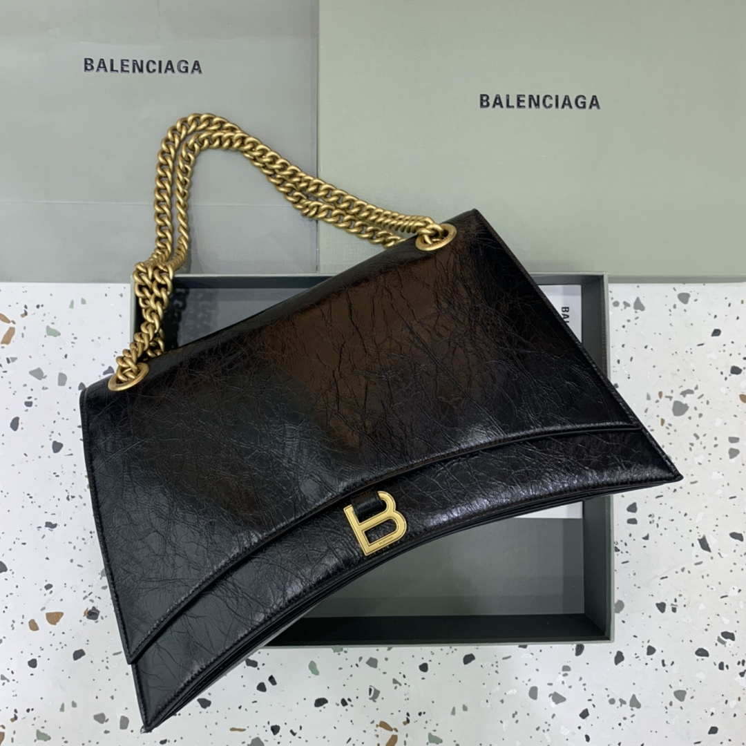 Balenciaga 716332210 Crush Large Chain Bag in Black crushed calfskin ...